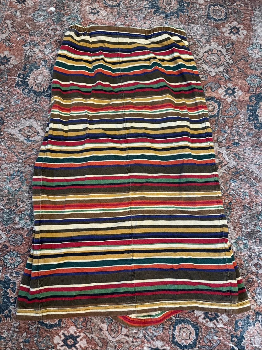 VINTAGE SUSAN BRISTOL WRAP MAXI SKIRT IN AZTEC PRINT MODEST SIZE 12 - Picture 2 of 5